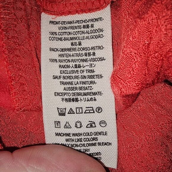 Free People Womens Coral High Low Super Sheer Blouse Small - Picture 5 of 5